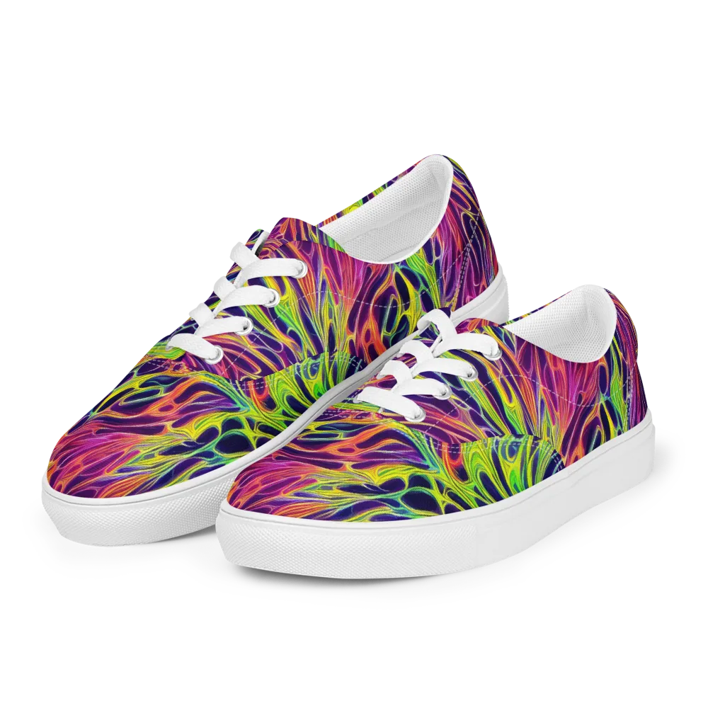 Psychic Flame on Men's Lace-Up Canvas Shoes — Left Front