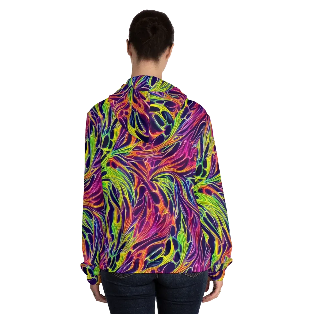 Psychic Flame on Women's Full-Zip Hoodie — Back On Person