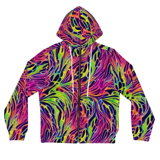Psychic Flame on a Women's Full-Zip Hoodie