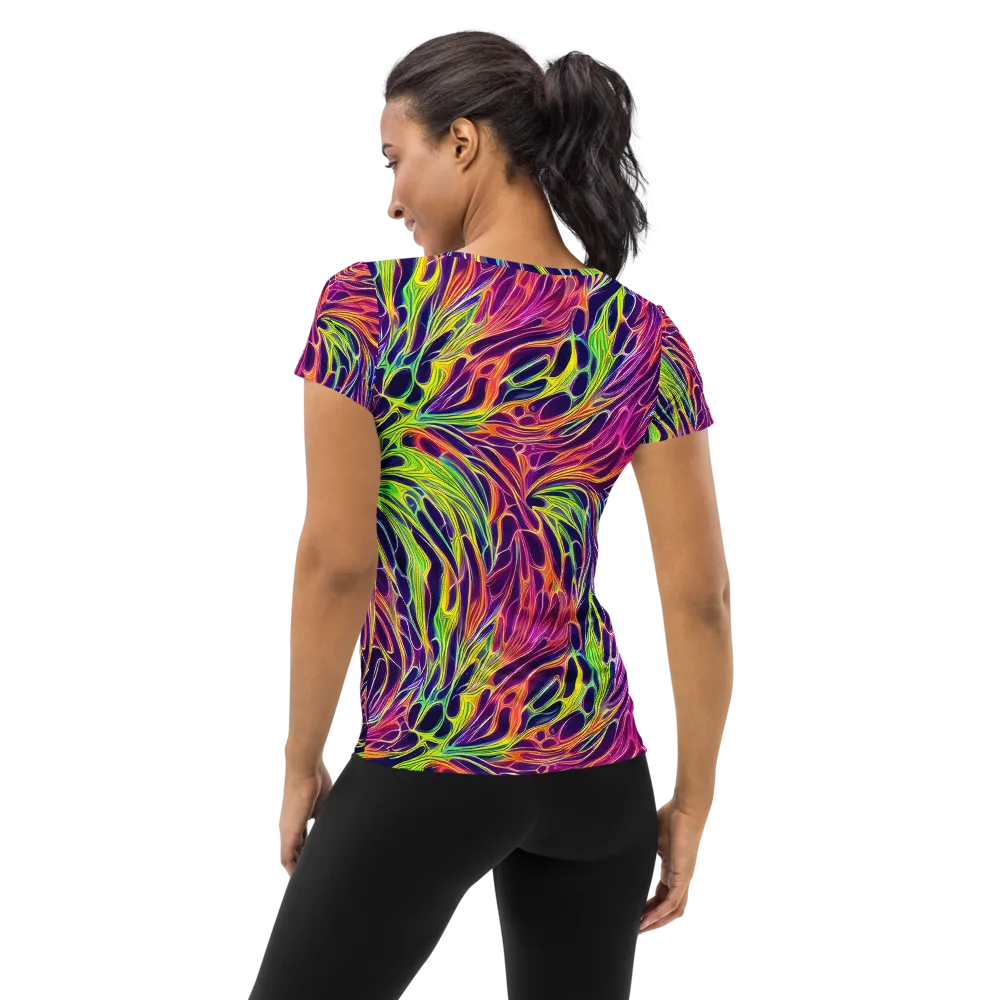 Psychic Flame on Women's Athletic T-Shirt — Back
