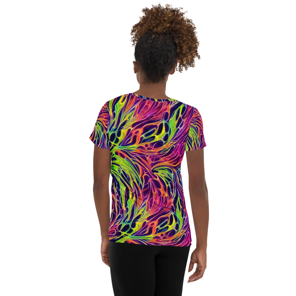 Psychic Flame on Women's Athletic T-Shirt — Back