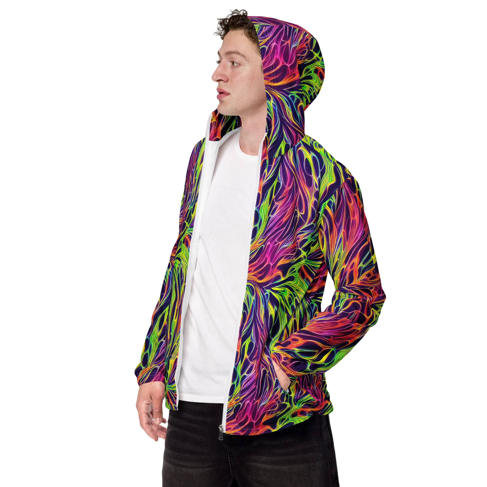Psychic Flame on Men's Windbreaker — Left Front