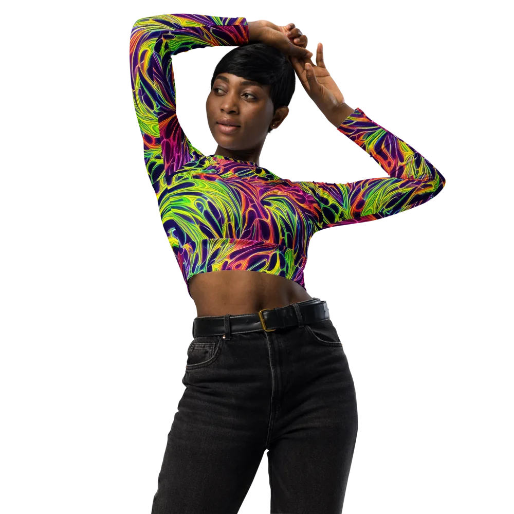 Psychic Flame on Long Sleeve Crop Top — Front