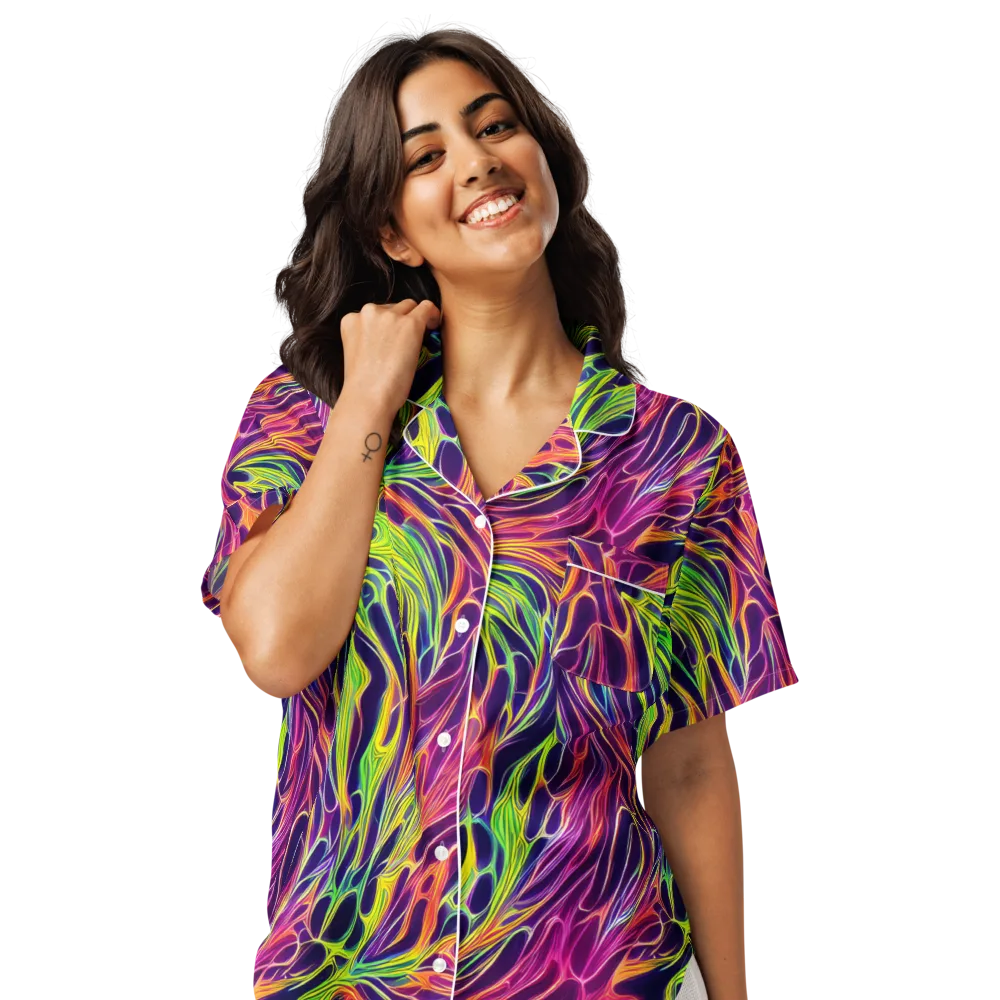 Psychic Flame on Women's Short Sleeve Pajama Top — Front