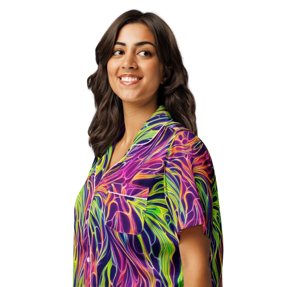 Psychic Flame on Women's Short Sleeve Pajama Top — Left Front