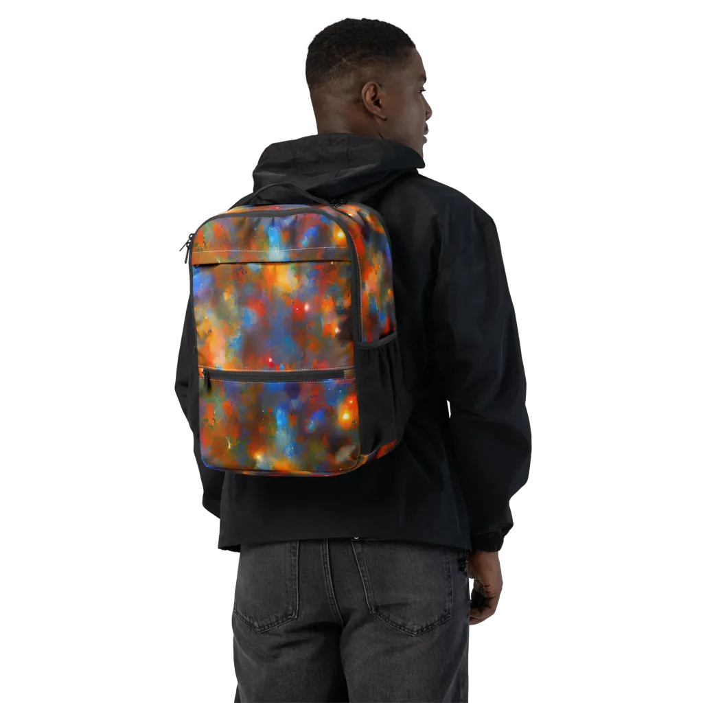 Blue Ember Bloom on Utility Backpack — Back