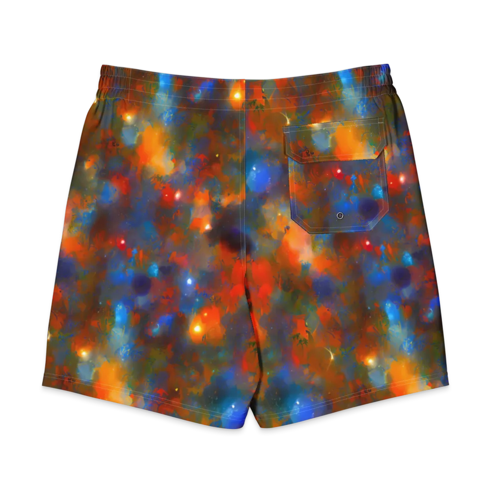 Blue Ember Bloom on Men's Board Shorts — Back