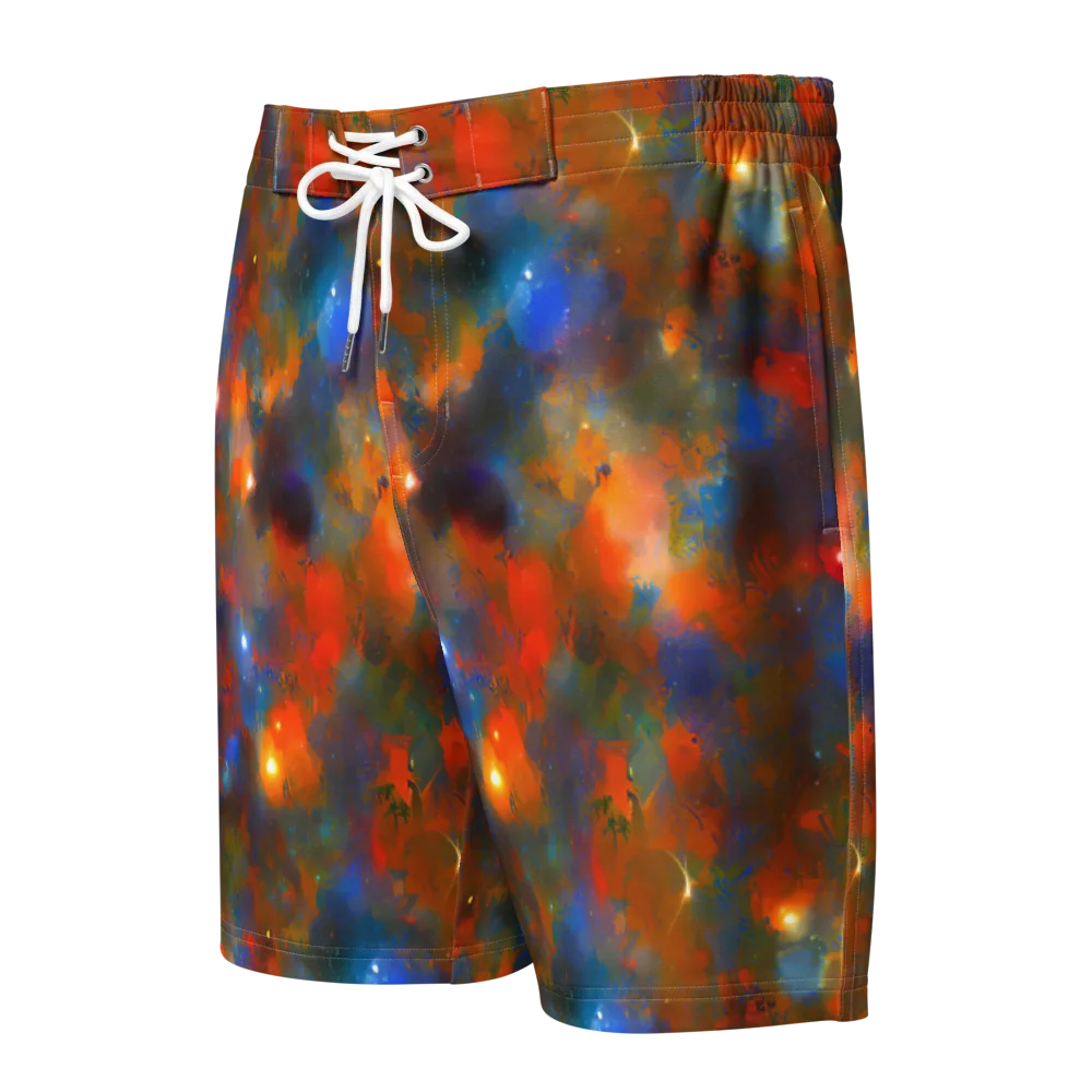 Blue Ember Bloom on Men's Board Shorts — Front