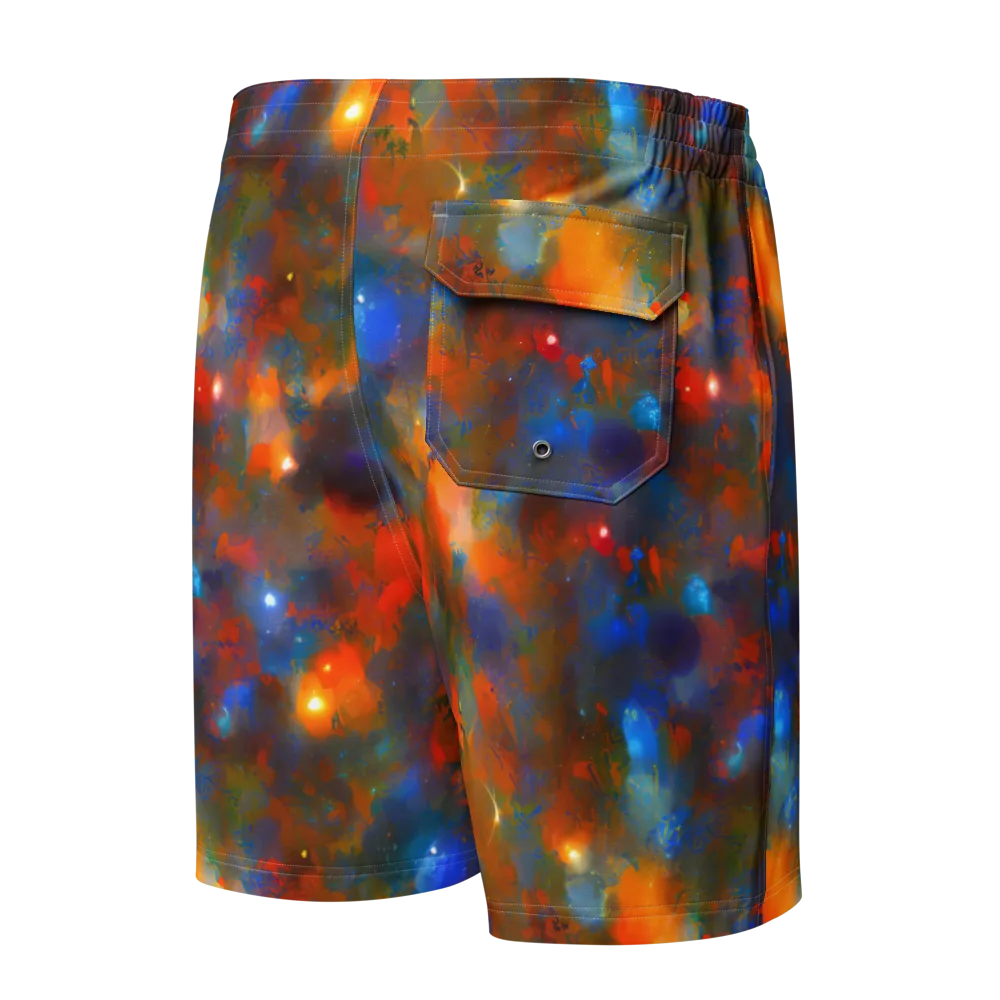 Blue Ember Bloom on Men's Board Shorts — Back