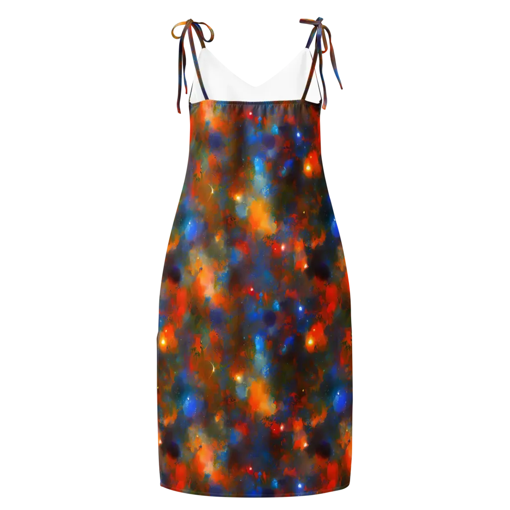 Blue Ember Bloom on Slip Dress — Back