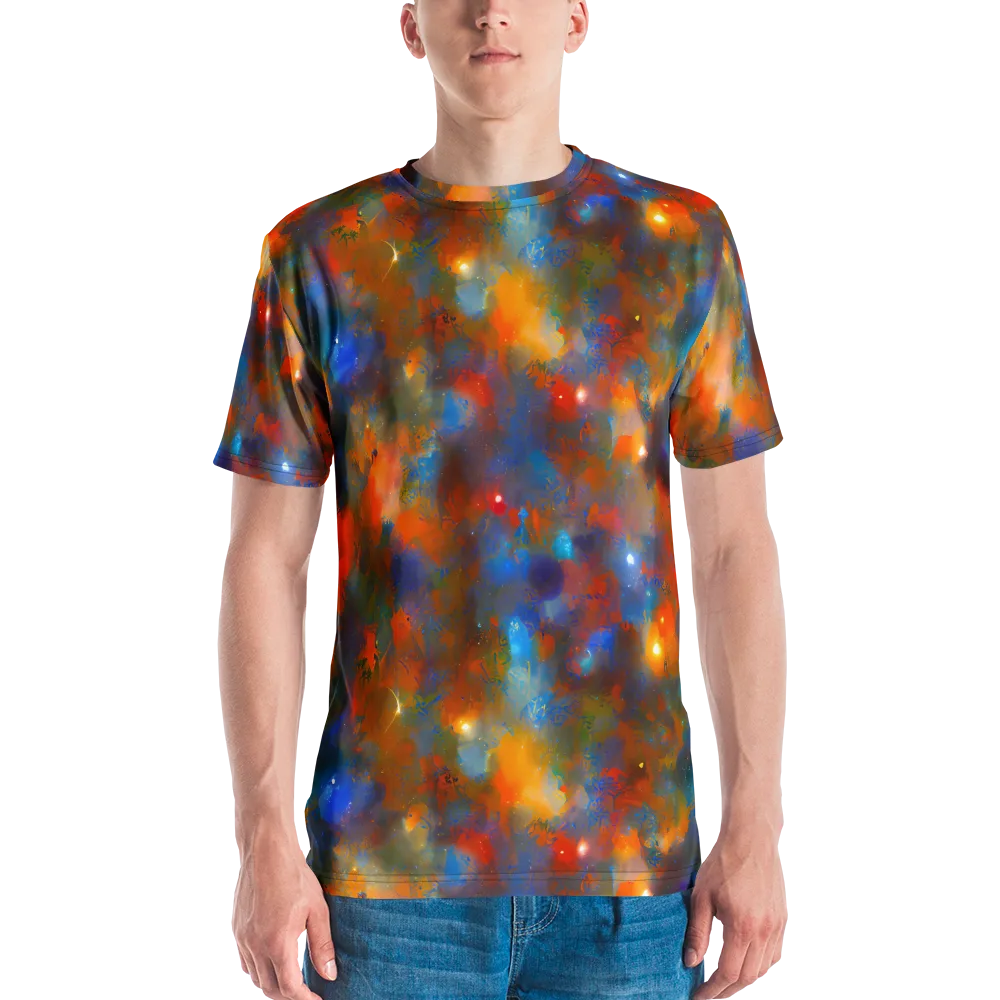 Blue Ember Bloom on Men's Crew Neck T-Shirt — Front