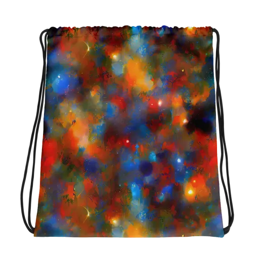 Blue Ember Bloom on a Drawstring Bag