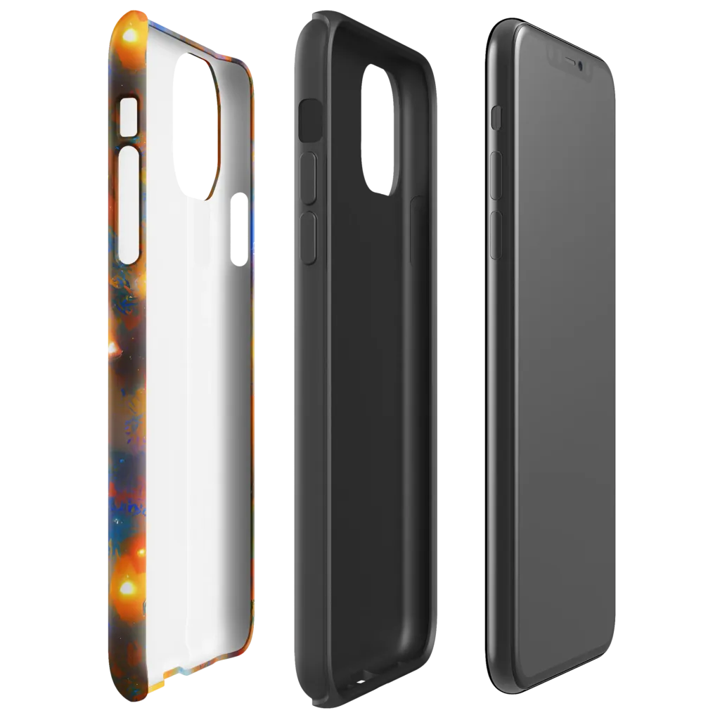 Blue Ember Bloom on Tough Case for iPhone® — Right