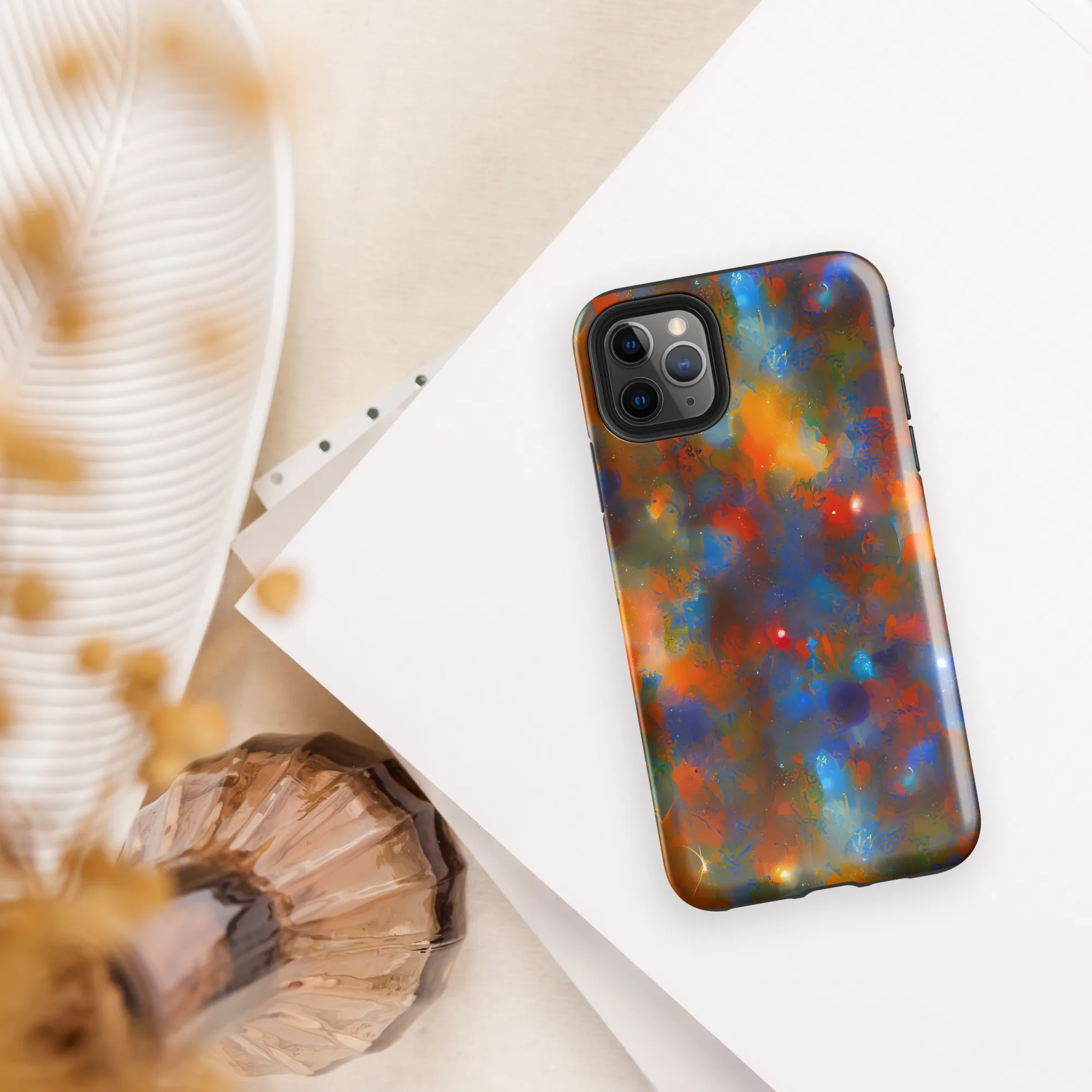 Blue Ember Bloom on Tough Case for iPhone® — Front