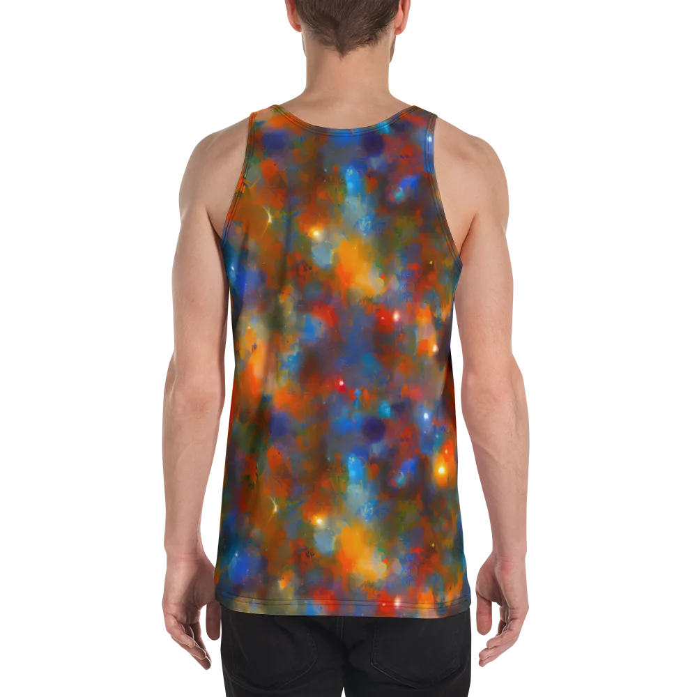 Blue Ember Bloom on Men's Tank Top — Back