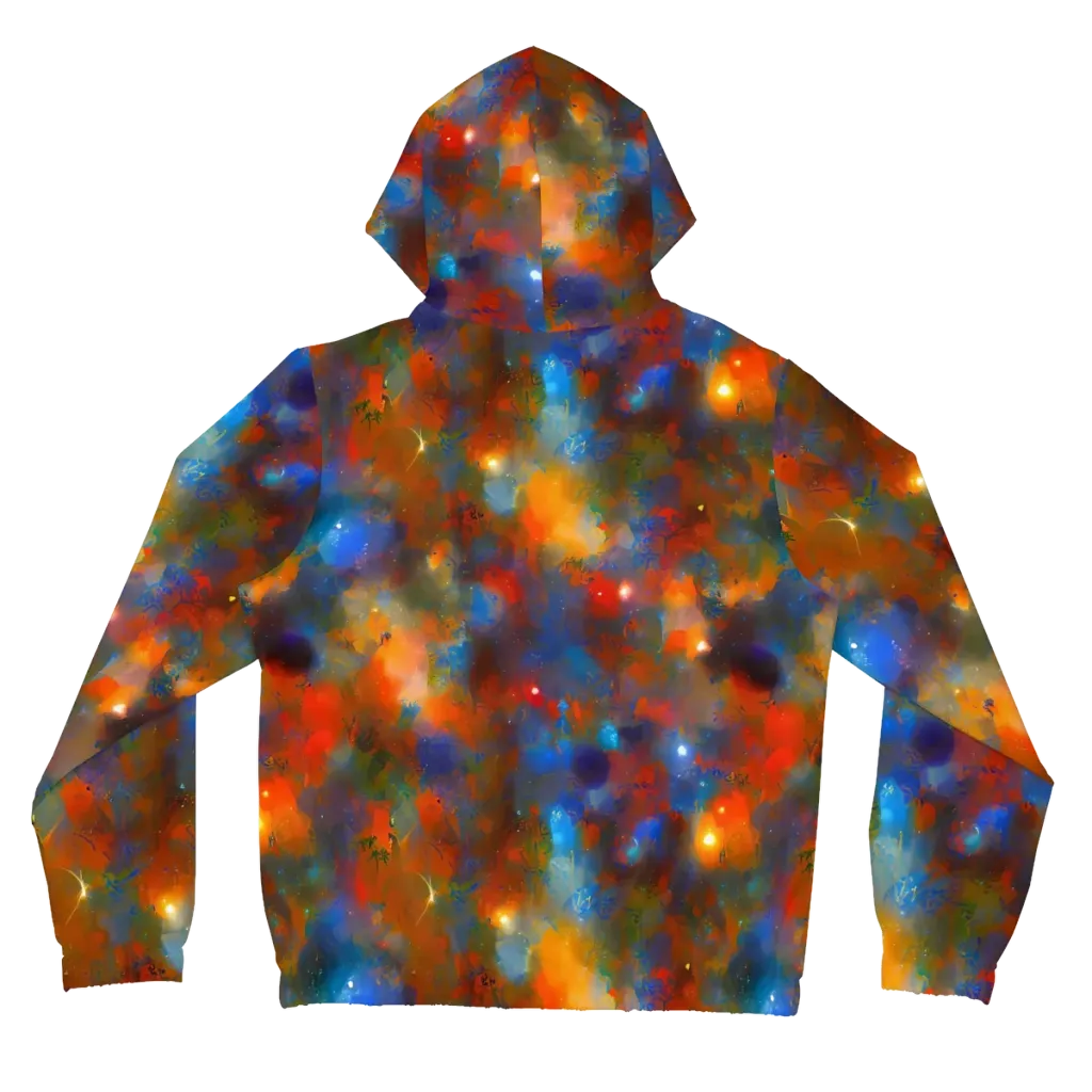 Blue Ember Bloom on Women's Full-Zip Hoodie — Back