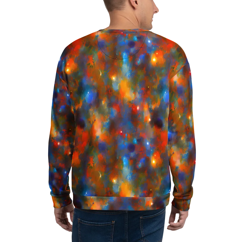 Blue Ember Bloom on Sweatshirt — Back