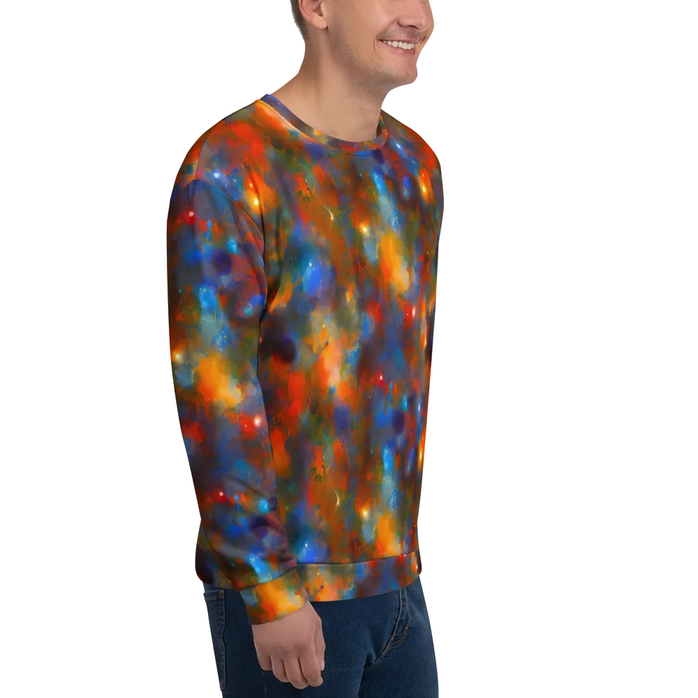 Blue Ember Bloom on Sweatshirt — Right Front