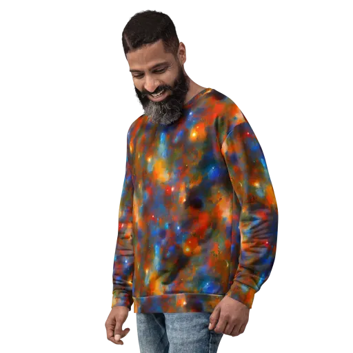 Blue Ember Bloom on a Sweatshirt