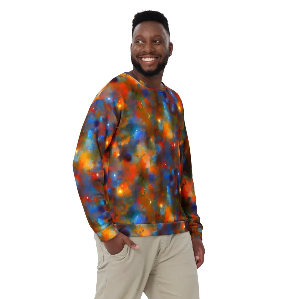 Blue Ember Bloom on Sweatshirt — Front