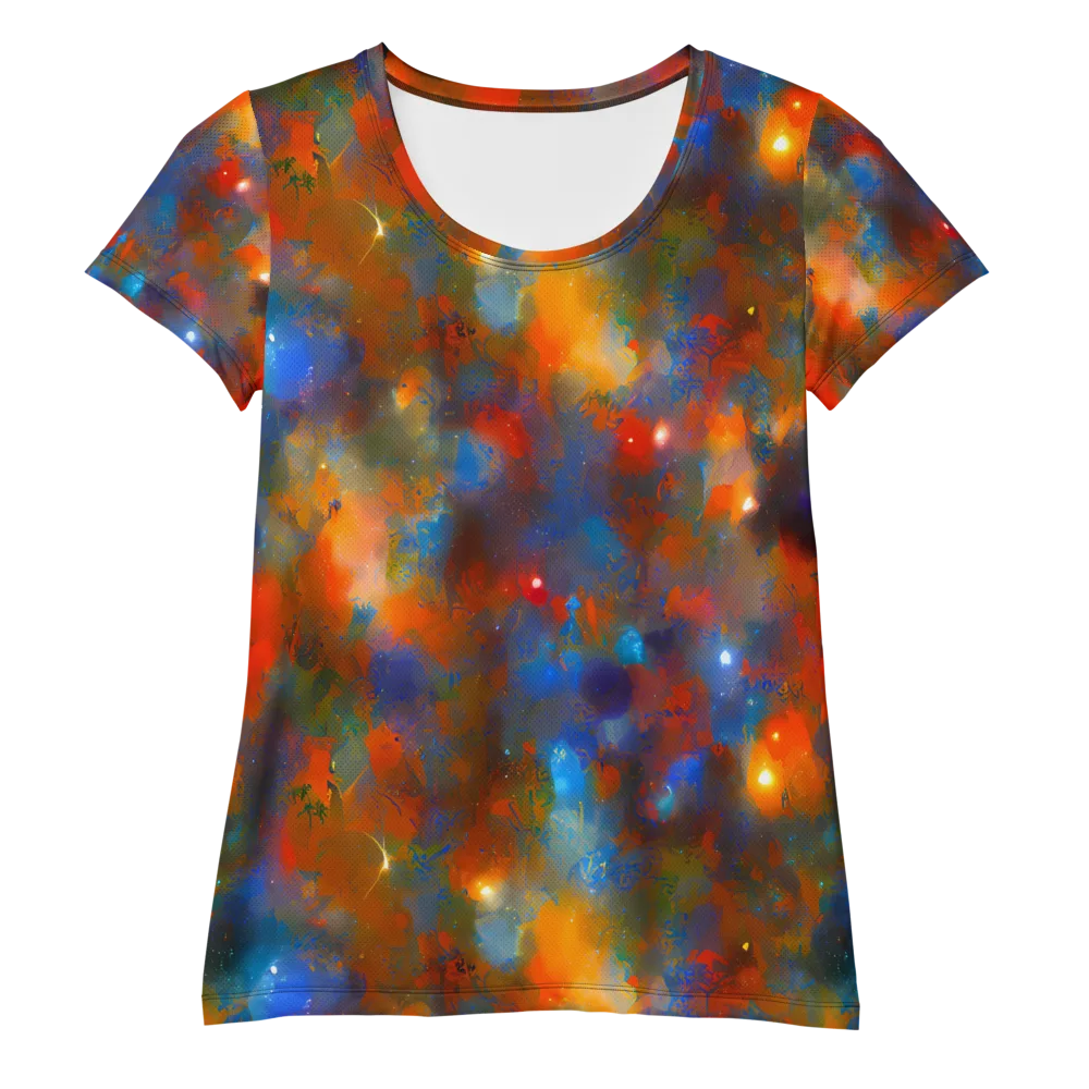 Blue Ember Bloom on Women's Athletic T-Shirt — Front