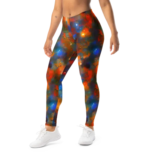 Blue Ember Bloom on a Leggings
