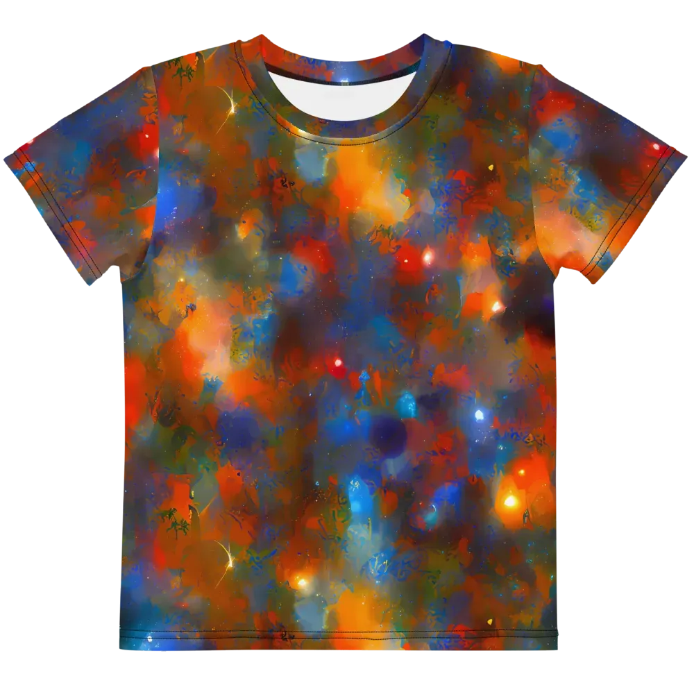 Blue Ember Bloom on Kids Crew Neck T-Shirt — Front