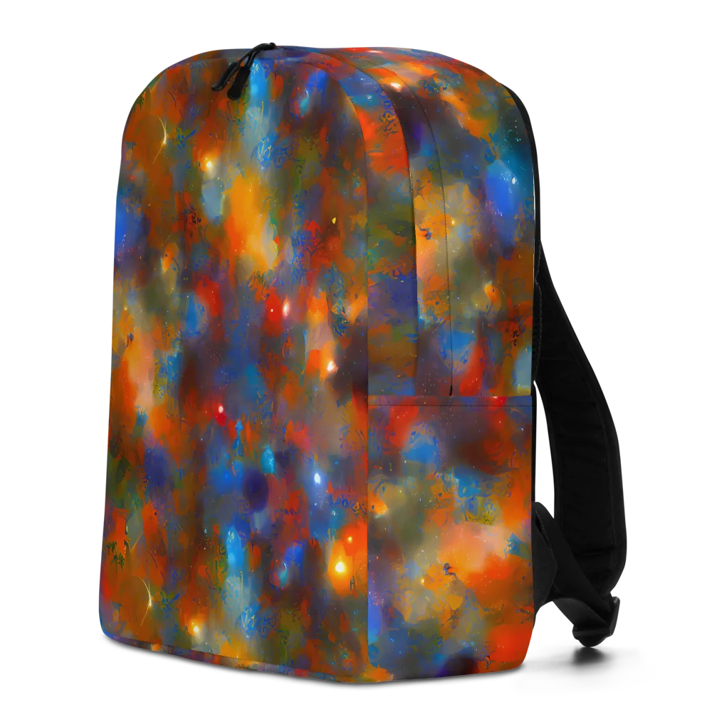 Blue Ember Bloom on Minimalist Backpack — Left