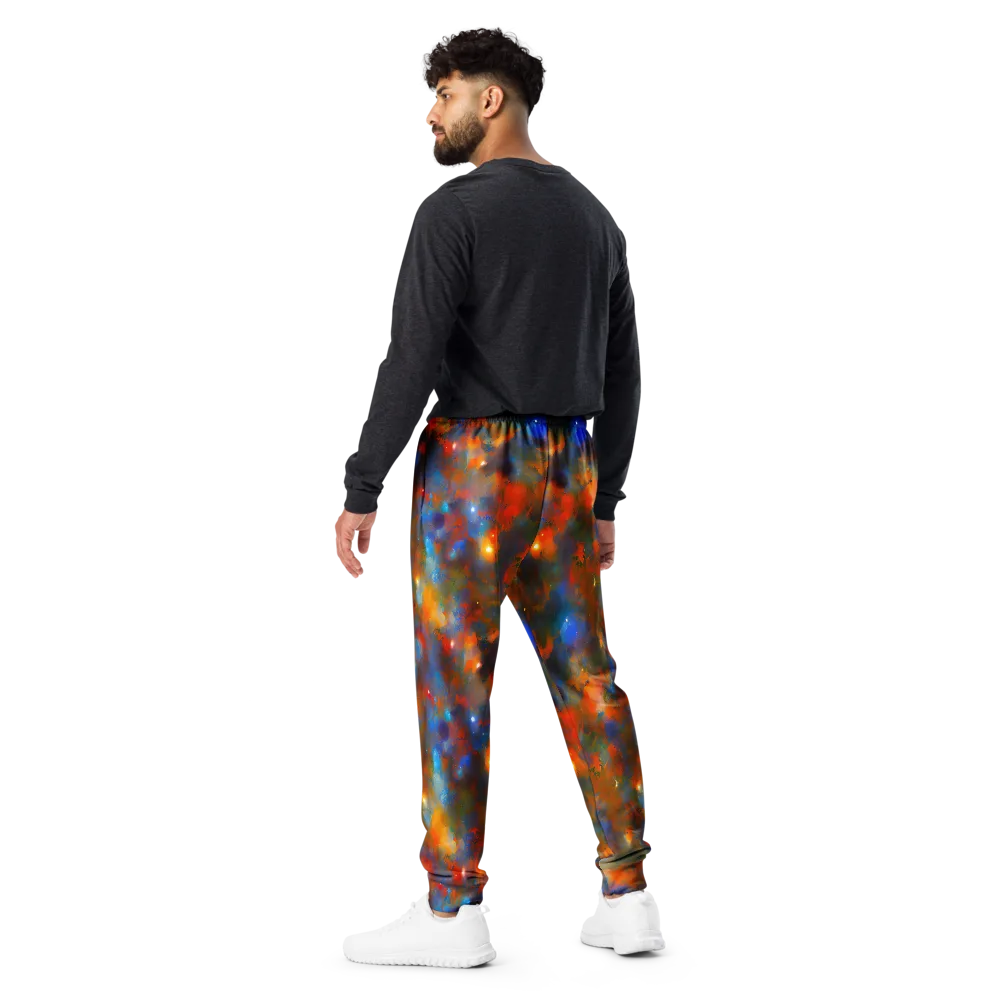 Blue Ember Bloom on Men's Joggers — Back