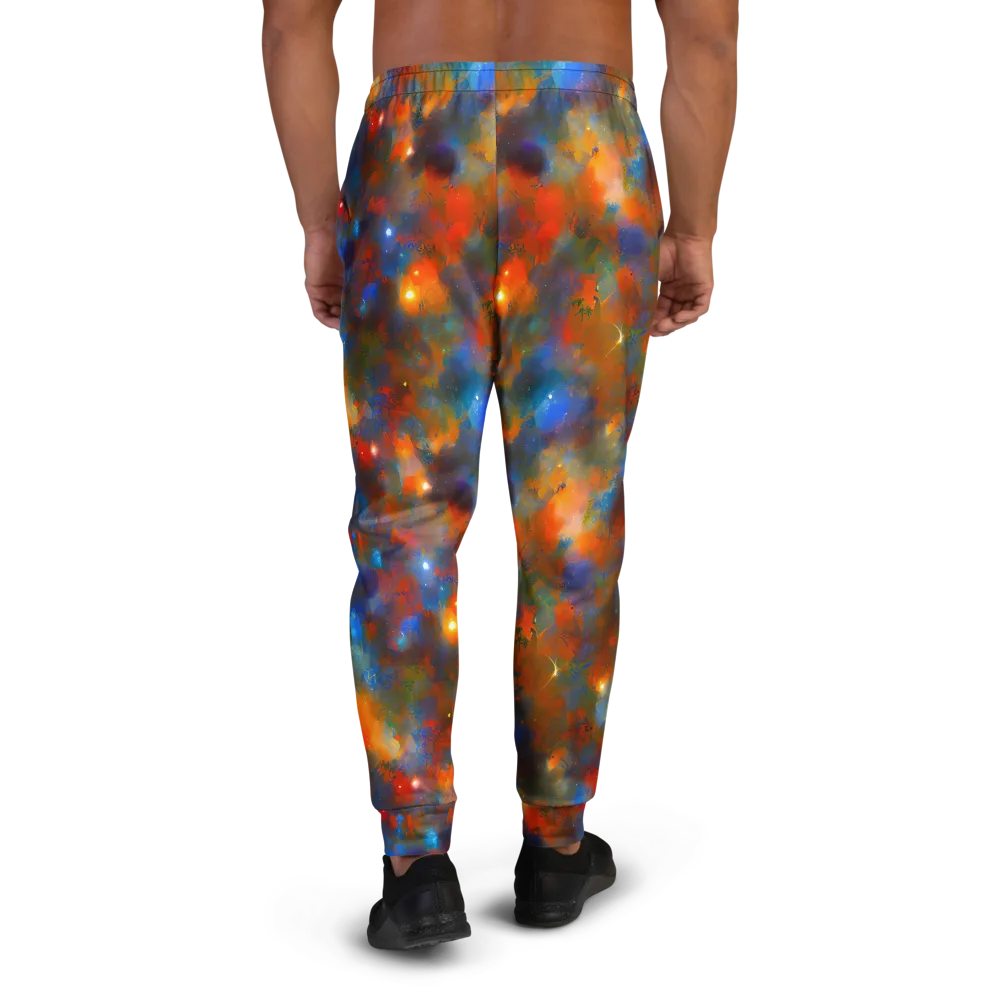 Blue Ember Bloom on Men's Joggers — Back