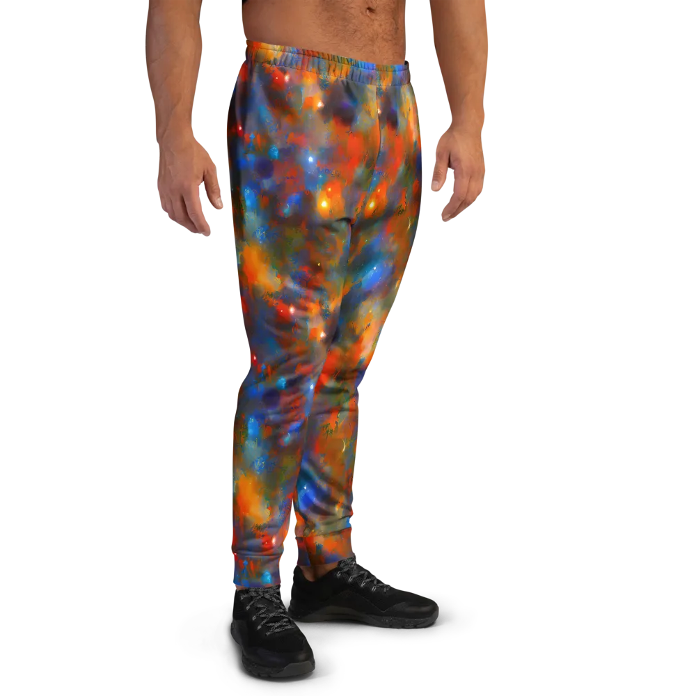 Blue Ember Bloom on Men's Joggers — Right