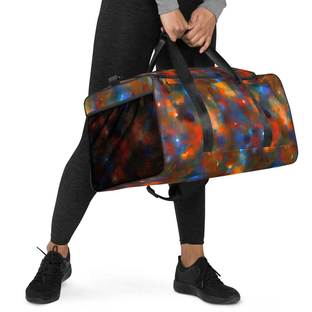 Blue Ember Bloom on Duffle Bag — Right Front