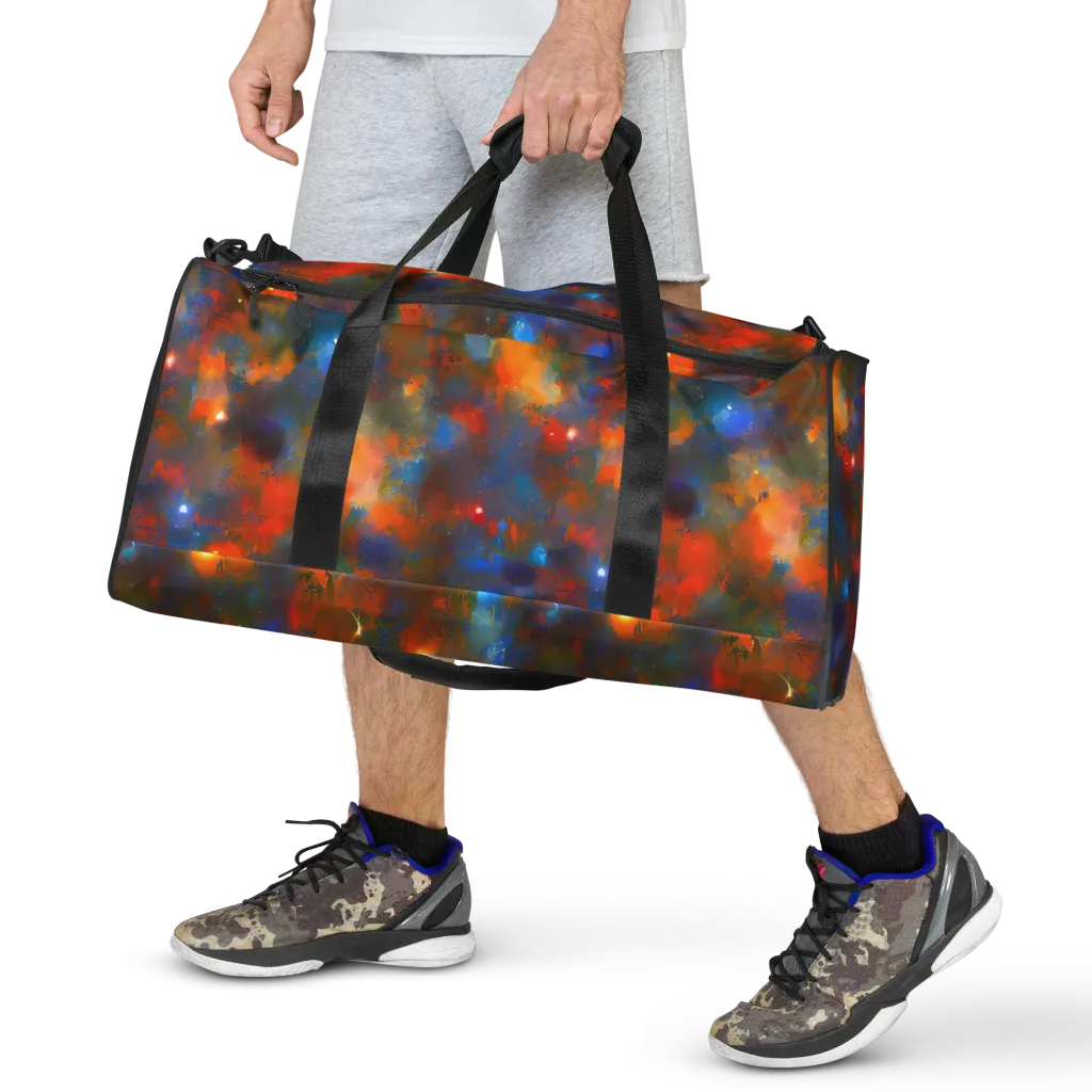 Blue Ember Bloom on Duffle Bag — Front