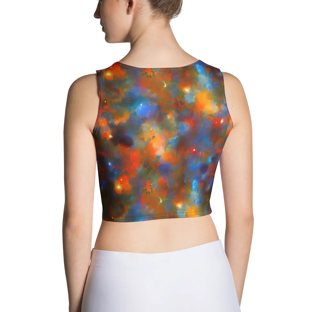 Blue Ember Bloom on Crop Top — Back
