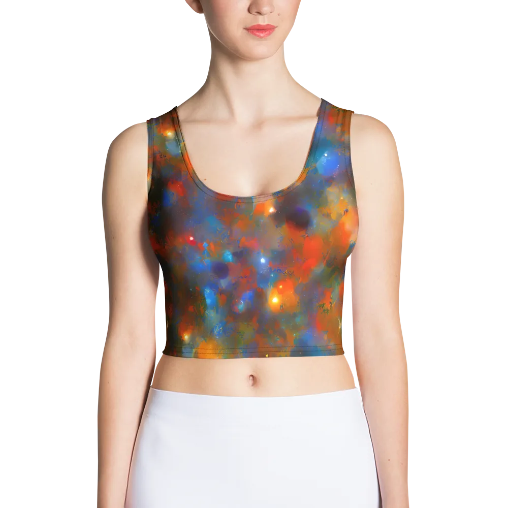 Blue Ember Bloom on Crop Top — Front