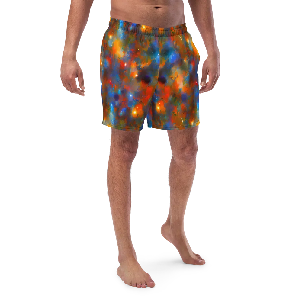 Blue Ember Bloom on Swim Trunks — Front