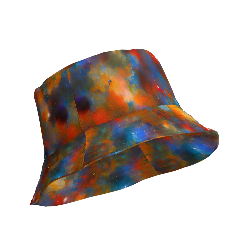 Blue Ember Bloom on Reversible Bucket Hat — Product details Outside