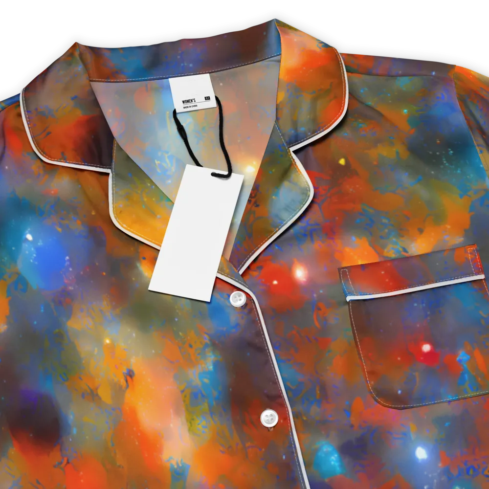 Blue Ember Bloom on Women's Short Sleeve Pajama Top — Product details
