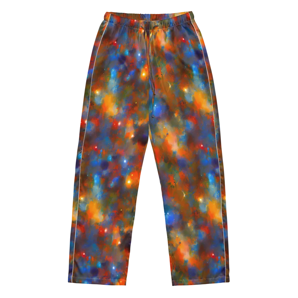 Blue Ember Bloom on Women's Pajama Pants — Front