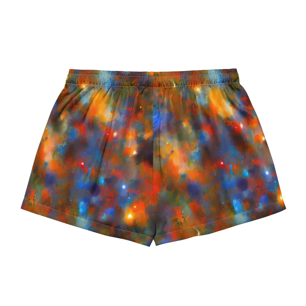 Blue Ember Bloom on Women's Pajama Shorts — Back