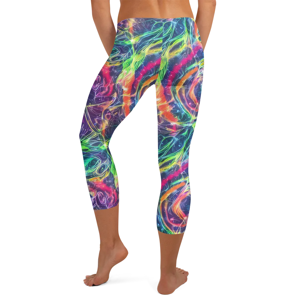 Electric Chromatic Drift on Capri Leggings — Back