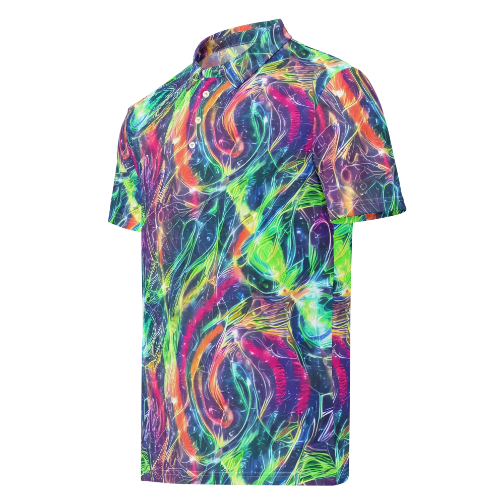 Electric Chromatic Drift on Men's Slim Fit Polo Shirt — Left Front