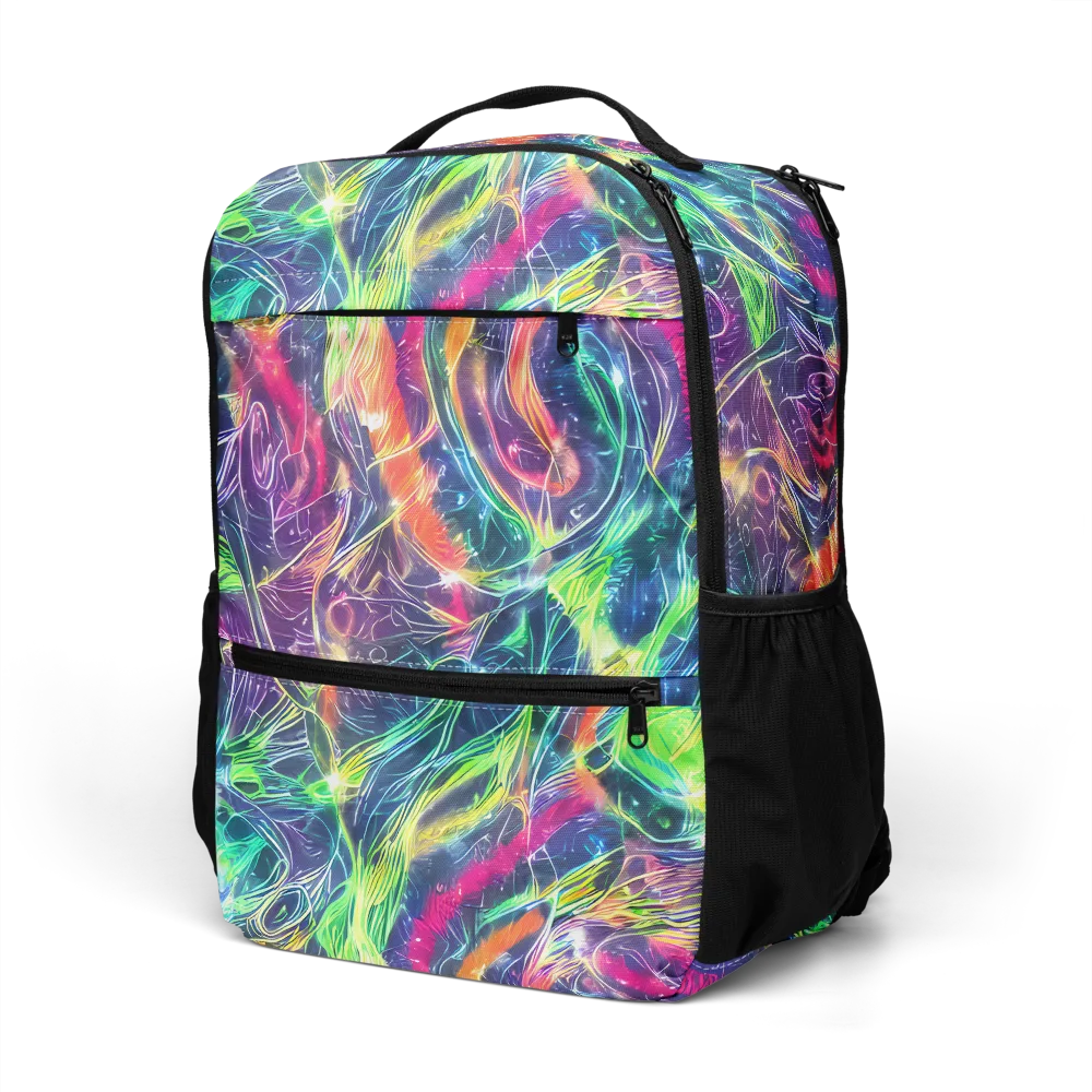 Electric Chromatic Drift on Utility Backpack — Left Front