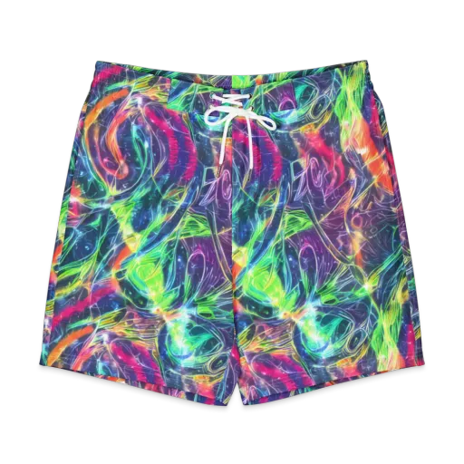 Electric Chromatic Drift on a Men's Board Shorts