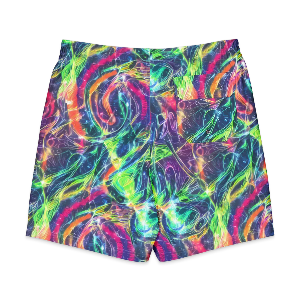 Electric Chromatic Drift on Men's Board Shorts — Back