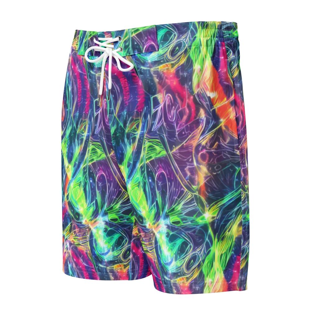 Electric Chromatic Drift on Men's Board Shorts — Front