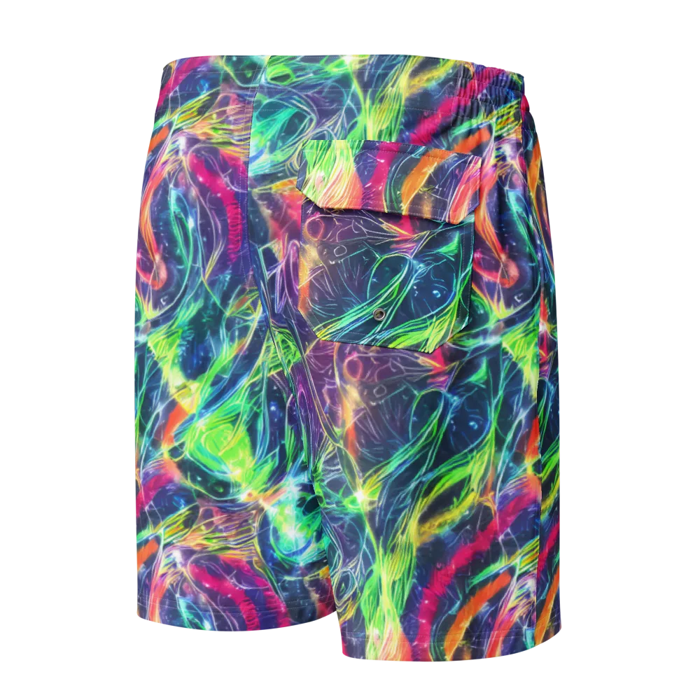 Electric Chromatic Drift on Men's Board Shorts — Back