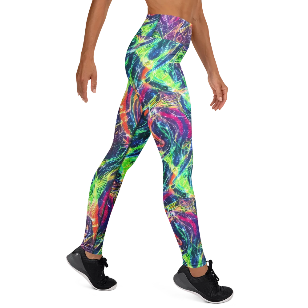 Electric Chromatic Drift on Yoga Leggings — Right