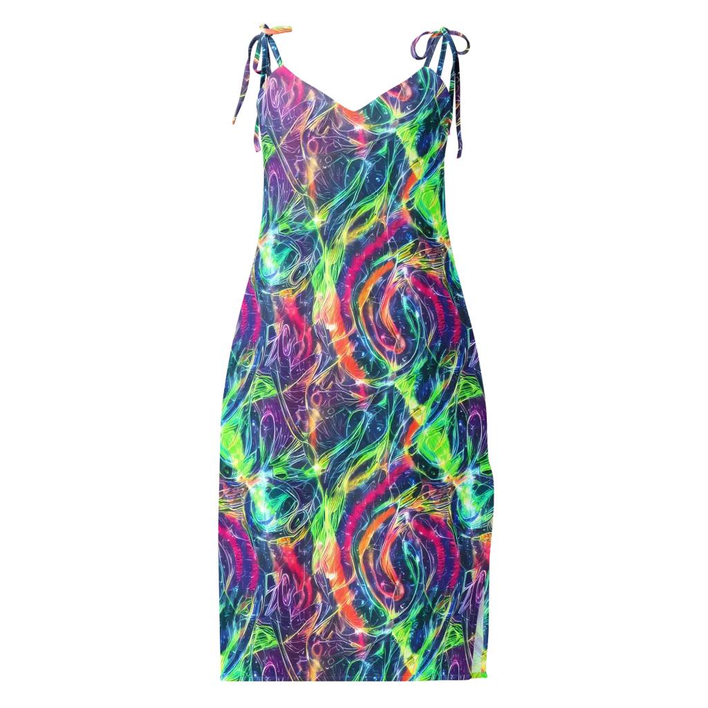 Electric Chromatic Drift on Slip Dress — Front