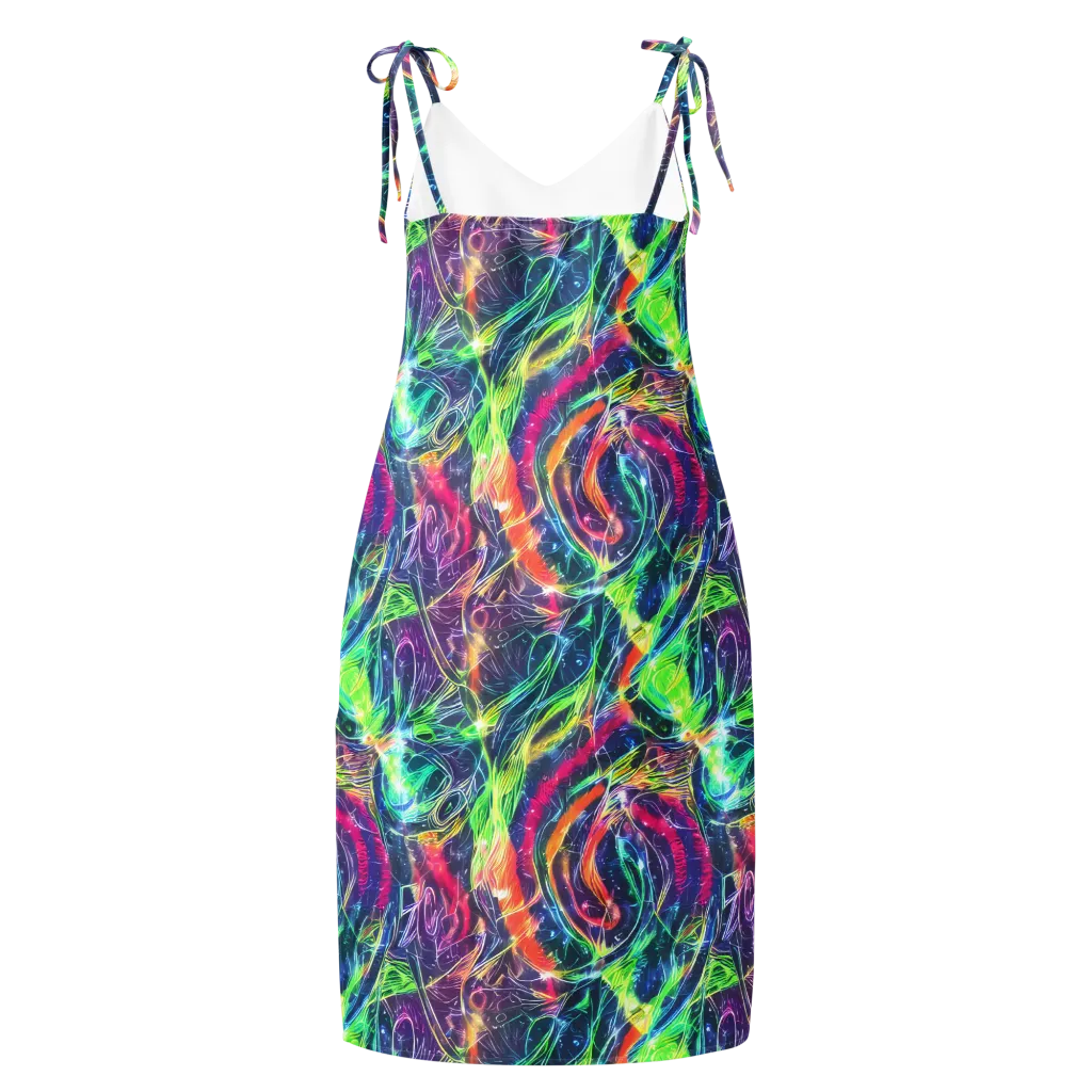 Electric Chromatic Drift on Slip Dress — Back